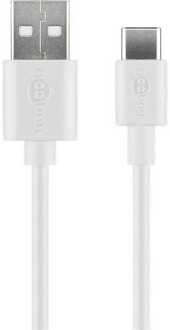 USB-C naar USB-A kabel - USB2.0 - tot 1A / wit - 2 meter