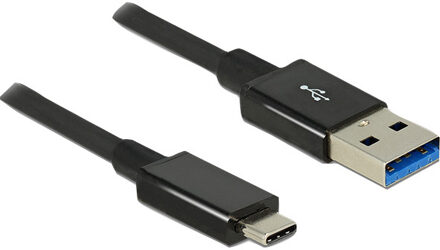 USB-C naar USB-A kabel - USB3.1 Gen 2 - tot 3A / zwart - 1 meter