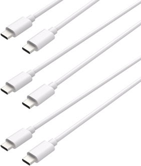 USB-C naar USB-C Kabel - 75cm - Wit - 3 stuks