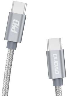 USB-C naar USB-C nylon oplader - PD 45W Fast charge oplaadkabel - 1 Meter - Grijs