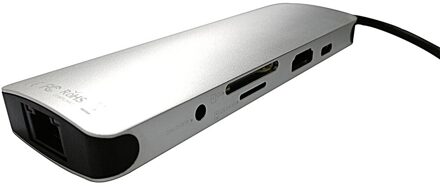 USB C tot Rj45 Lan 4K HDMI 3 USB 3.0 SD Card 3.5mm Audio Poort 9 In 1 type C Dock Adapter Hub PD Lading voor Macbook/S8 Dex Modus Zilver