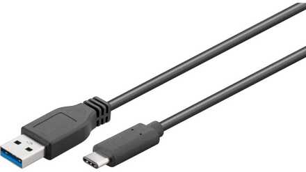 USB-C - USB A 3.0 kabel Zwart