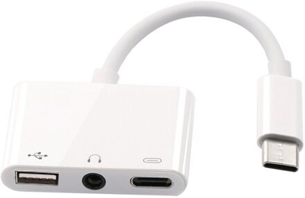 Usb C Vrouwelijke Otg Audio Adapter 3 In 1 Type-C Tot 3.5Mm Audio Usb Otg Kaartlezer en Pd Poort Opladen Splitter Adapter