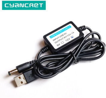 USB Charging Cable with booster module Line USB to DC 5.5mm x 2.1mm 5V boost to 9V or 12V for Power Bank 5V Charging Adapter