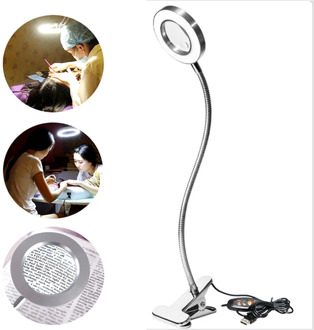 USB Clip-On Beauty Salon Magnifying Glass LED Lamp Dimmable Color Temperature Reading Eye Protection Tattoo Nail Beauty Lamp