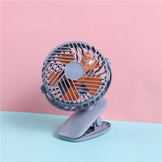 Usb Clip Opladen Kleine Fans Tweede Versnelling Wind Band Nachtlampje Student Slaapzaal Bureau Clip Desktop Fan blauw