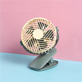 Usb Clip Opladen Kleine Fans Tweede Versnelling Wind Band Nachtlampje Student Slaapzaal Bureau Clip Desktop Fan geel