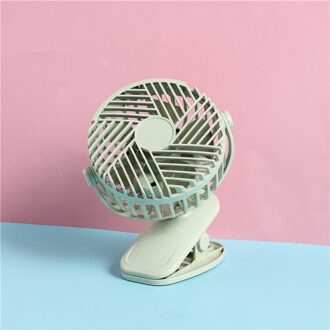 Usb Clip Opladen Kleine Fans Tweede Versnelling Wind Band Nachtlampje Student Slaapzaal Bureau Clip Desktop Fan groen