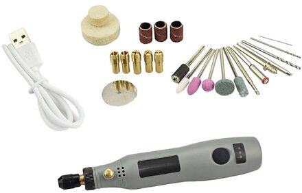 Usb Cordless Boor Rotary Tool Houtbewerking Graveren Pen Diy Voor Sieraden Metaal Glas Draadloze Boor Mini Elektrische Boor 3 Kleur grijs