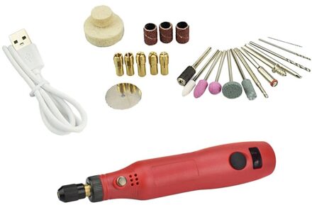 Usb Cordless Boor Rotary Tool Houtbewerking Graveren Pen Diy Voor Sieraden Metaal Glas Draadloze Boor Mini Elektrische Boor 3 Kleur Rood