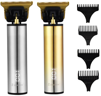 USB Cordless Hair Clipper LED Display Baldheaded Hair Trimmer Titanium Steel T Blade Haircut Machine Hair Cut 0mm Trimmers