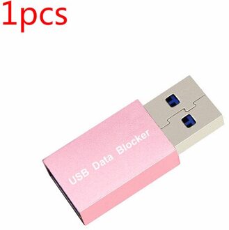 Usb Data Blocker Defender Beschermt Telefoon & Tablet Van Openbare Opladen Stations Hack Proof ,Data Transmissie Protector 1stk roos goud