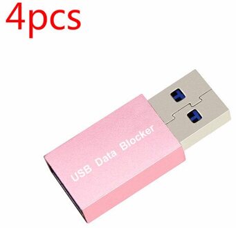 Usb Data Blocker Defender Beschermt Telefoon & Tablet Van Openbare Opladen Stations Hack Proof ,Data Transmissie Protector 4stk roos goud