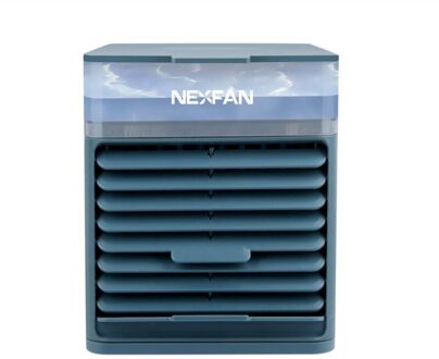 Usb Desk Mini Fan Draagbare Luchtkoeler Ventilator Airconditioner Licht Desktop Air Cooling Fan Luchtbevochtiger Purifier Voor Office Slaapkamer marine blauw