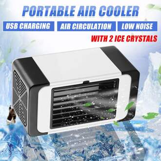 Usb Desktop Mini Draagbare Airconditioner Airconditioning Luchtbevochtiger Luchtreiniger Koeler Ventilator Met 2 Ice Crystal Home