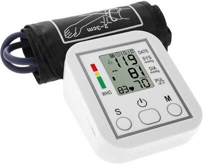Usb Digitale Arm Automatische Bloeddrukmeter Meter Tonometer Gauge Draagbare Bp Bloeddrukmeter Arteriële Druk wit
