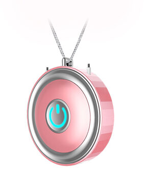 Usb Draagbare Draagbare Luchtreiniger Negatieve Ionen Draagbare Ketting Mini Purifier Geen Straling Laag Geluidsniveau Air Deodorizer Lucht Schoon roze
