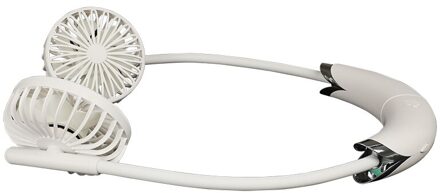 Usb Draagbare Hals Fan Afneembare Handheld Fan 360 ° Universele Aanpassing Multifunctionele Bureau Ventilator Met Oplaadbare Batterij wit