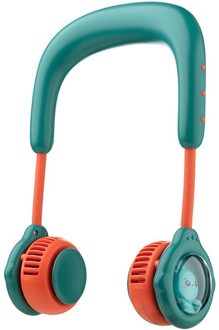 Usb Draagbare Kinderen Ventilator Koude Fan Handsfree Hals Fan Opknoping Oplaadbare Mini Sport Fan Hals Dual Fan Thuis kantoor groen