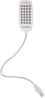 Usb Draagbare Leeslamp 28 Heldere Led-verlichting Flexibele Zwanenhals Voor Notebook Laptop Op/Uit Schakelaar Instelling wit Boxed