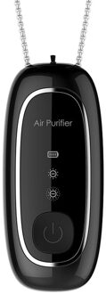 Usb Draagbare Luchtreiniger, Persoonlijke Opknoping Ketting Met Negatieve Ionen Luchtverfrisser-Geen Straling Voor Volwassenen Kids zwart