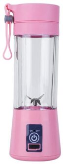 Usb Draagbare Oplaadbare Mini Elektrische Juicer Machine Smoothie Fles Fruit Mixer Cup Sap Blenders Roze