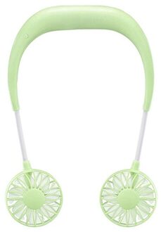 Usb Draagbare Ventilator Handsfree Hals Opknoping Oplaadbare Mini Sport Fans Persoonlijke Mini 3 Speed Verstelbare Voor Thuis groen