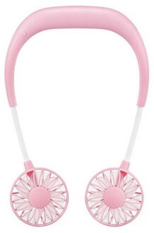 Usb Draagbare Ventilator Handsfree Hals Opknoping Oplaadbare Mini Sport Fans Persoonlijke Mini 3 Speed Verstelbare Voor Thuis roze