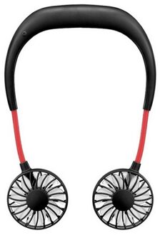 Usb Draagbare Ventilator Handsfree Hals Opknoping Oplaadbare Mini Sport Fans Persoonlijke Mini 3 Speed Verstelbare Voor Thuis zwart
