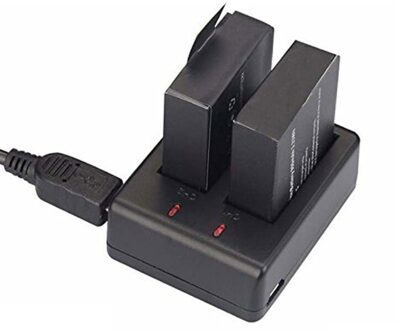 USB Dual Charger + 2 Stuks 1050mAh Oplaadbare Li-Ion Camera Batterij Voor EKEN H9 H9R H3 H3R H8PRO H8R h8 pro Sport Actie Camera 1 lader 2 accu