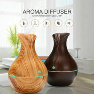 Usb Elektrische Aroma Air Diffuser Hout Ultrasone Luchtbevochtiger Essentiële Olie Aromatherapie Maker Voor Huis Of Kantoor Wierook Bruin