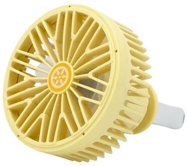 Usb Elektrische Auto Auto Air Vent Clip Outlet Fan Mini Led Licht 7 Blade Luchtkoeler geel