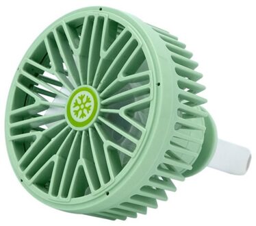 Usb Elektrische Auto Auto Air Vent Clip Outlet Fan Mini Led Licht 7 Blade Luchtkoeler groen