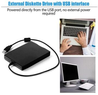 USB External Floppy Disk Drive Portable 3.5 inch Floppy Disk Drive USB Interface Plug and Play Low Noise for PC Laptop Black