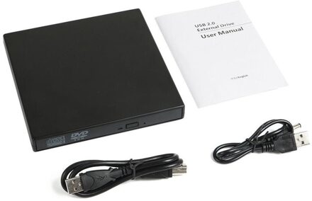 Usb Externe Dvd Cd Rw Brander Combo Drive Reader Drive Case Kit Voor Windows 98/8/10 Laptop Pc zonder Optische Drive zwart