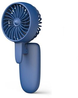 Usb Fan Mini Telefoon Clip Fan Kleine Elektrische Ventilator Draagbare Outdoor Handheld Fan Oplaadbare Met Lanyard Blauw