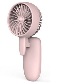 Usb Fan Mini Telefoon Clip Fan Kleine Elektrische Ventilator Draagbare Outdoor Handheld Fan Oplaadbare Met Lanyard Roze