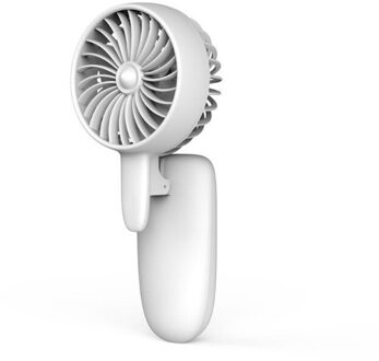 Usb Fan Mini Telefoon Clip Fan Kleine Elektrische Ventilator Draagbare Outdoor Handheld Fan Oplaadbare Met Lanyard wit