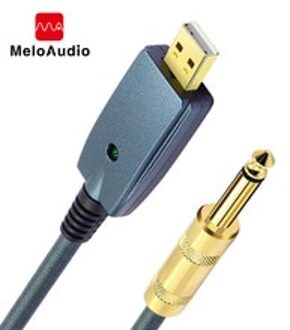 Usb Guitar Kabel Interface Male Naar 6.35 Mm Jack Elektrische Gitaar Accessoires Audio Connector Cord Adapter Voor Instrument 3M