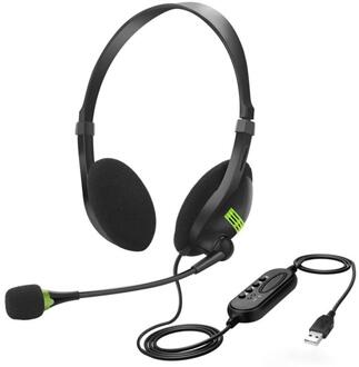 Usb Headset Met Microfoon Noise Cancelling Computer Pc Headset Lichtgewicht Wired Hoofdtelefoon Voor Pc/Laptop/Mac/ School/Kids