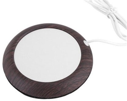 Usb Houtnerf Cup Warmer Warmte Drank Mok Mat Houd Drankje Warme Kachel Mokken Coaster donker Wood Grain