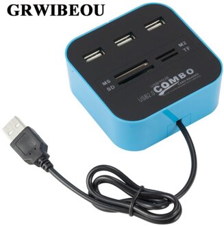 Usb Hub 2.0 3 Poorten Tf Micro Sd-kaartlezer Slot Usb Combo Multi All In One Usb Splitter Kabels voor Laptop Macbook