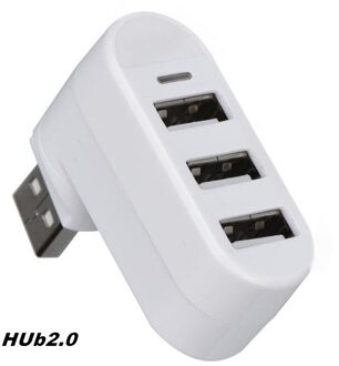 Usb Hub 3.0 Adapter Draaien High Speed U Disk Reader Splitter 3 Poorten Usb 2.0 Voor Computer Pc Laptop Mac mini Accessoires wit 2.0