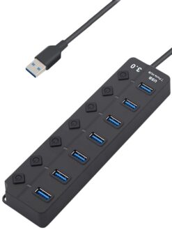 Usb Hub 3.0 High Speed 5Gbps 7 Poort Multi Splitter Adapter Aan/Uit Schakelaar Voor Laptop Pc