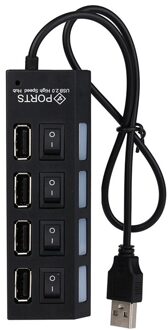 Usb Hubs 4 Port Usb 2.0 Hub On/Uit Schakelaars + Dc Power Adapter Kabel Voor Pc laptop 9910