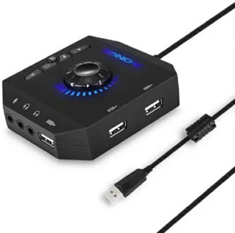 USB Hubs Audio Adapter External Stereo Sound Card 3.5mm Headphone Microphone PC