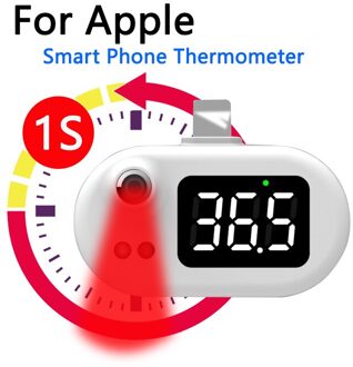 Usb Intelligente Thermometer Draagbare Mobiele Telefoon Non-Contact Thermometer Digitale Infrarood Thermometer Met Type-C Joint Outdoor wit ip