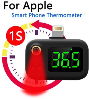 Usb Intelligente Thermometer Smart Mobiele Telefoon Non-Contact Thermometer Digitale Infrarood Thermometer Met Type-C Joint Outdoor zwart IP