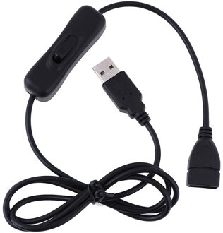 Usb Kabel Man-vrouw Schakelaar Op Off Kabel Toggle Led Lamp Power 1M Lijn Zwart Elektronica Datum Omzetten 1m met switch