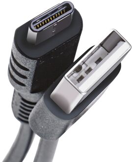 USB-Kabel Type-C, 1 meter, Zwart - Rubber - Celly